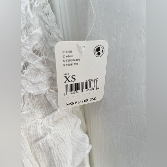 Free People Adella White Top, Size XS NWT - Picture 5 of 5